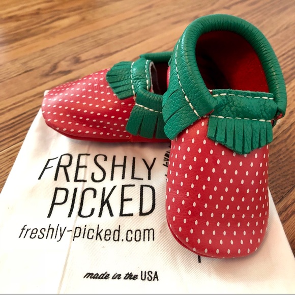 freshly picked strawberry moccasins